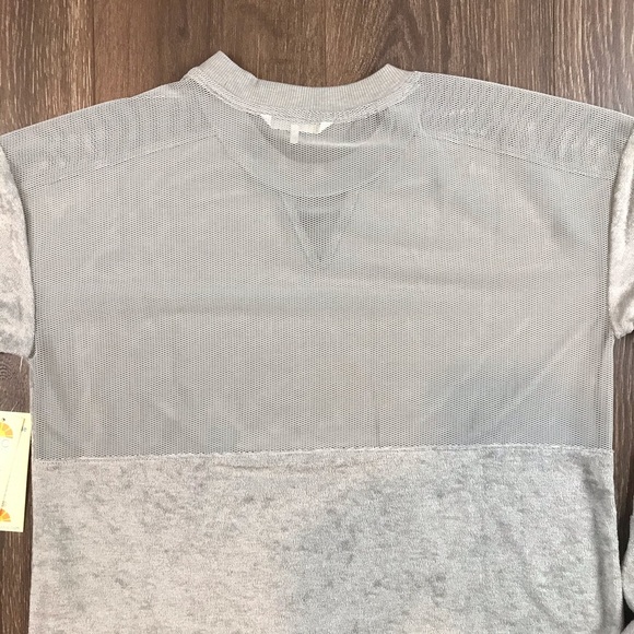 C&C California Women’s Retro Style Sheer Mesh Back Grey Sweatshirt Sz S UM4099C - Picture 13 of 13